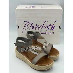 Blowfish Malibu Lover Rope Sandals Size 6 Vegan Platform Espadrille Snake Strap